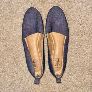 LUCCA LANE Women's Blue and Tan Espadrilles